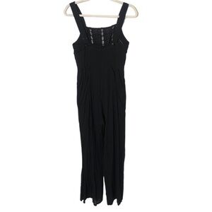 Vitamin A Linen Black Small Jumpsuit/Beach Cover-Up